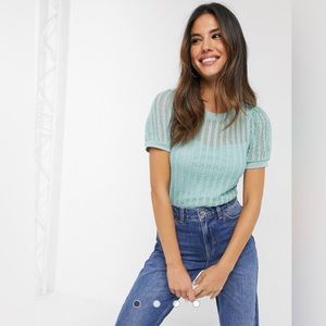 River Island textured puff sleeve top